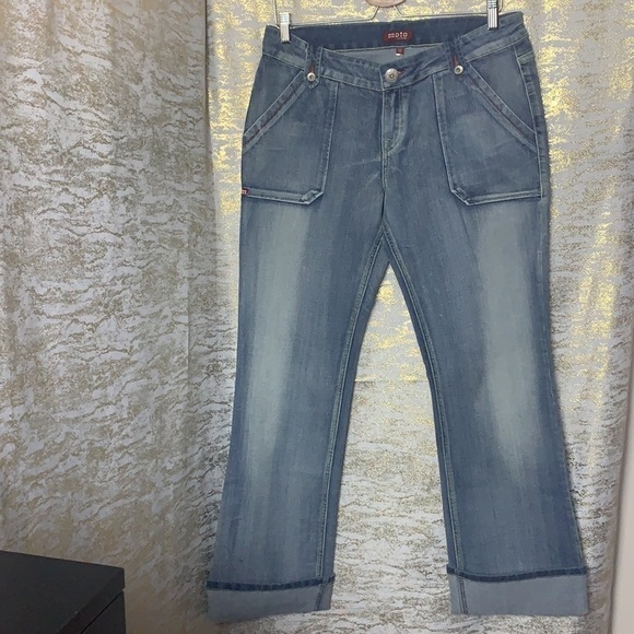 VINTAGE 🧚‍♀️ Y2K Light Blue Wash Straight Leg Jeans Size 32 - Picture 2 of 12